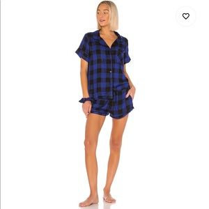 PLUSH Soft Plaid Woven PJ & Scrunchie Set